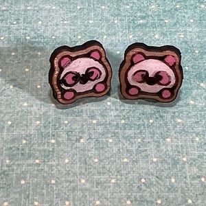Pink Panda Earrings